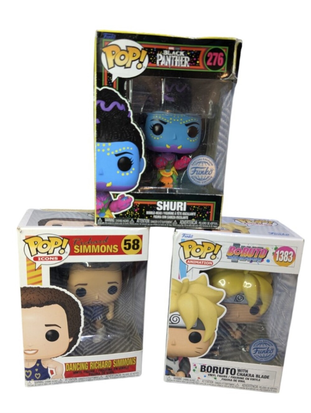 Funko Pop! Shuri Black Panther, Richard Simmons & Boruto